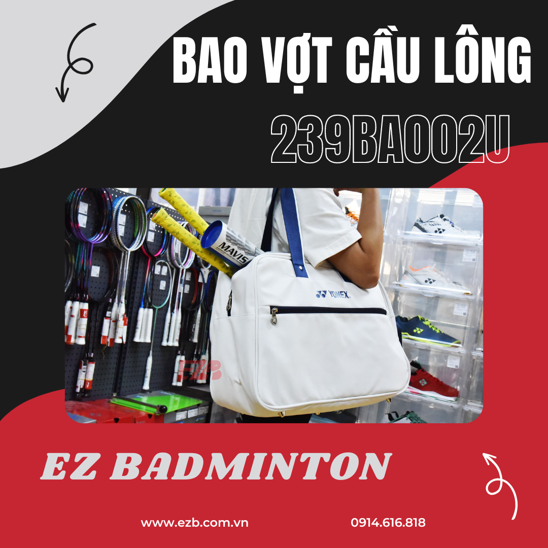 BAO VỢT CẦU LÔNG YONEX 239BA002U TRẮNG GIÁ RẺ