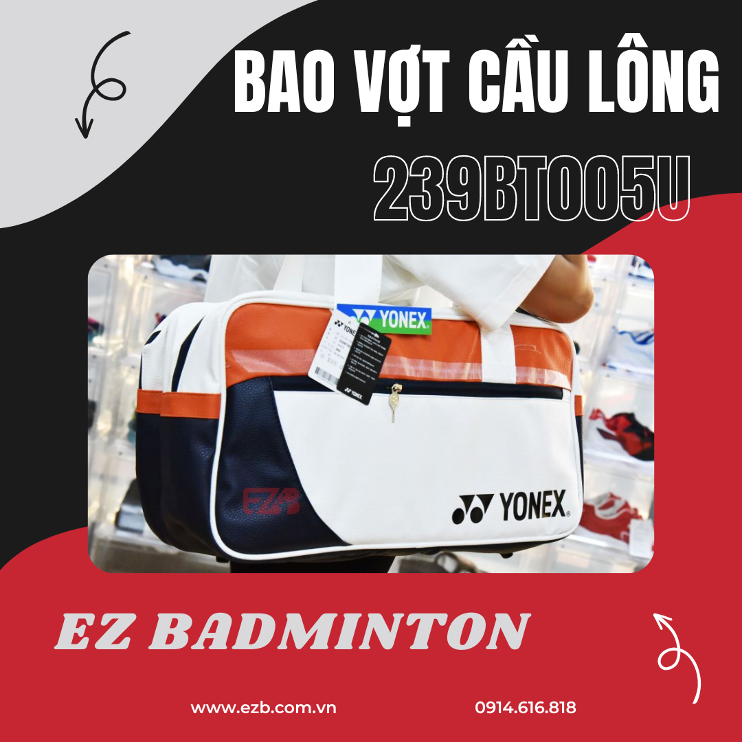 BAO VỢT CẦU LÔNG YONEX 239BT005U CAM TRẮNG GIÁ RẺ