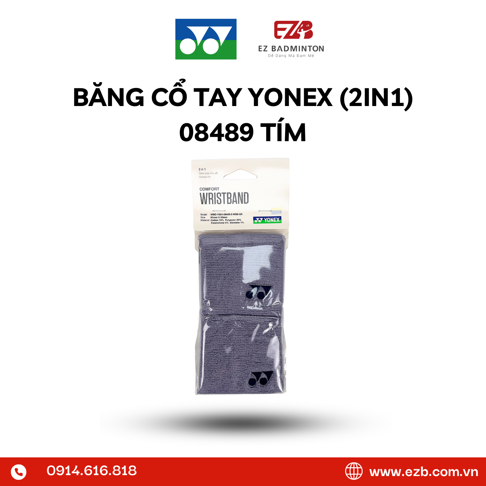 BĂNG CHẶN MỒ HÔI TAY YONEX (2IN1) 08489