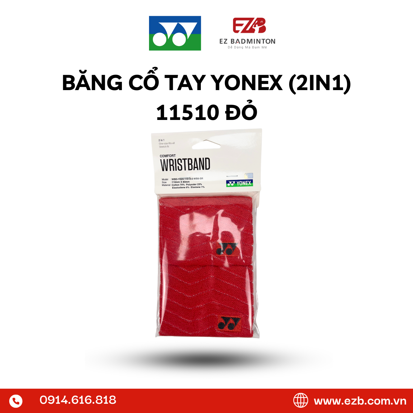 BĂNG CHẶN MỒ HÔI TAY YONEX (2IN1) 11510