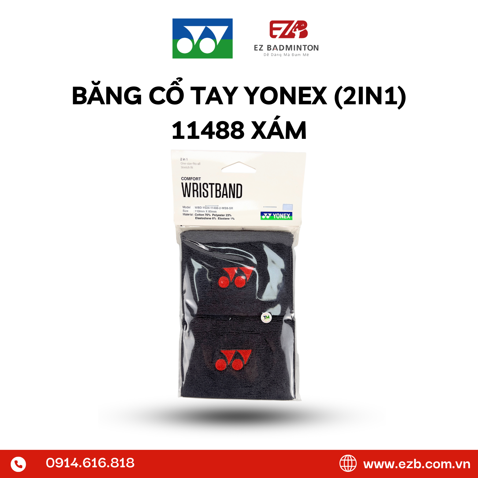 BĂNG CHẶN MỒ HÔI TAY YONEX (2IN1) 11488
