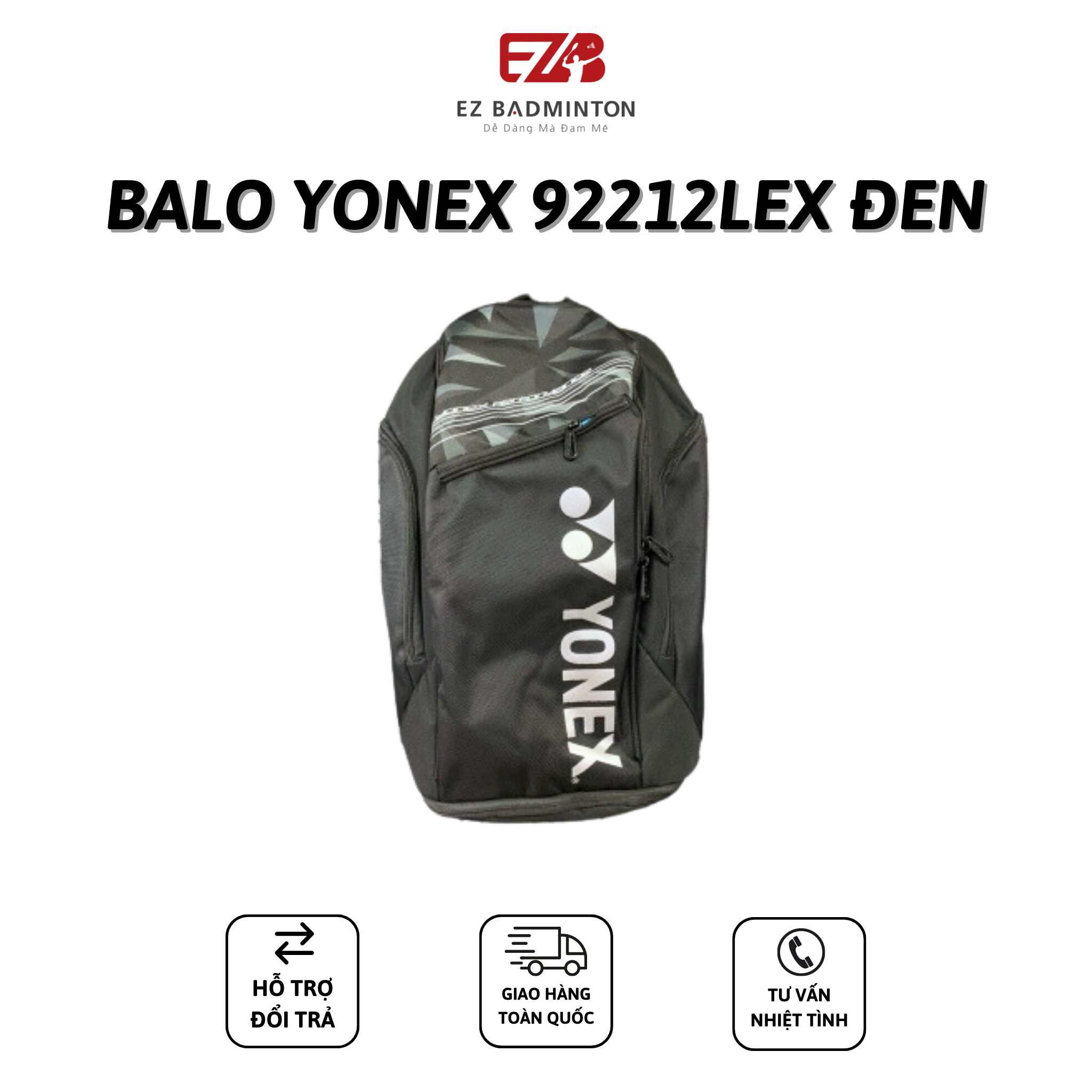 BALO CẦU LÔNG YONEX 92212LEX ĐEN 