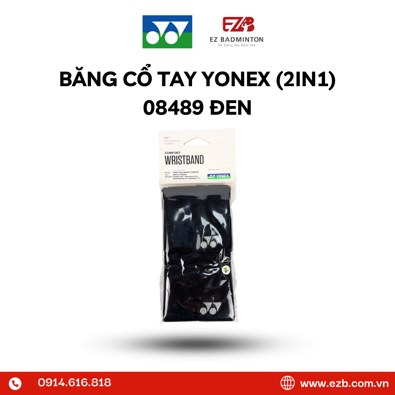 BĂNG CHẶN MỒ HÔI TAY YONEX (2IN1) 08489