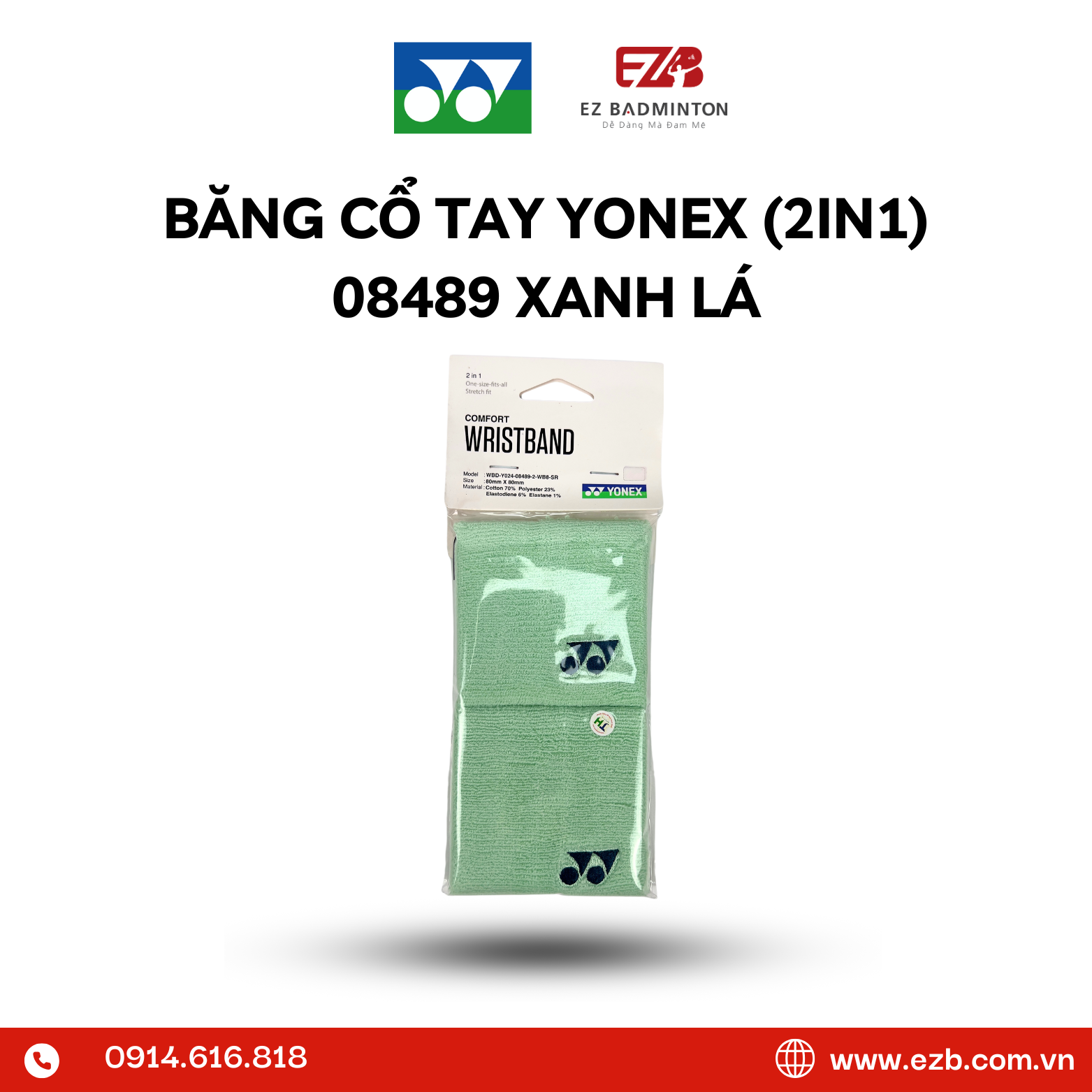 BĂNG CHẶN MỒ HÔI TAY YONEX (2IN1) 08489