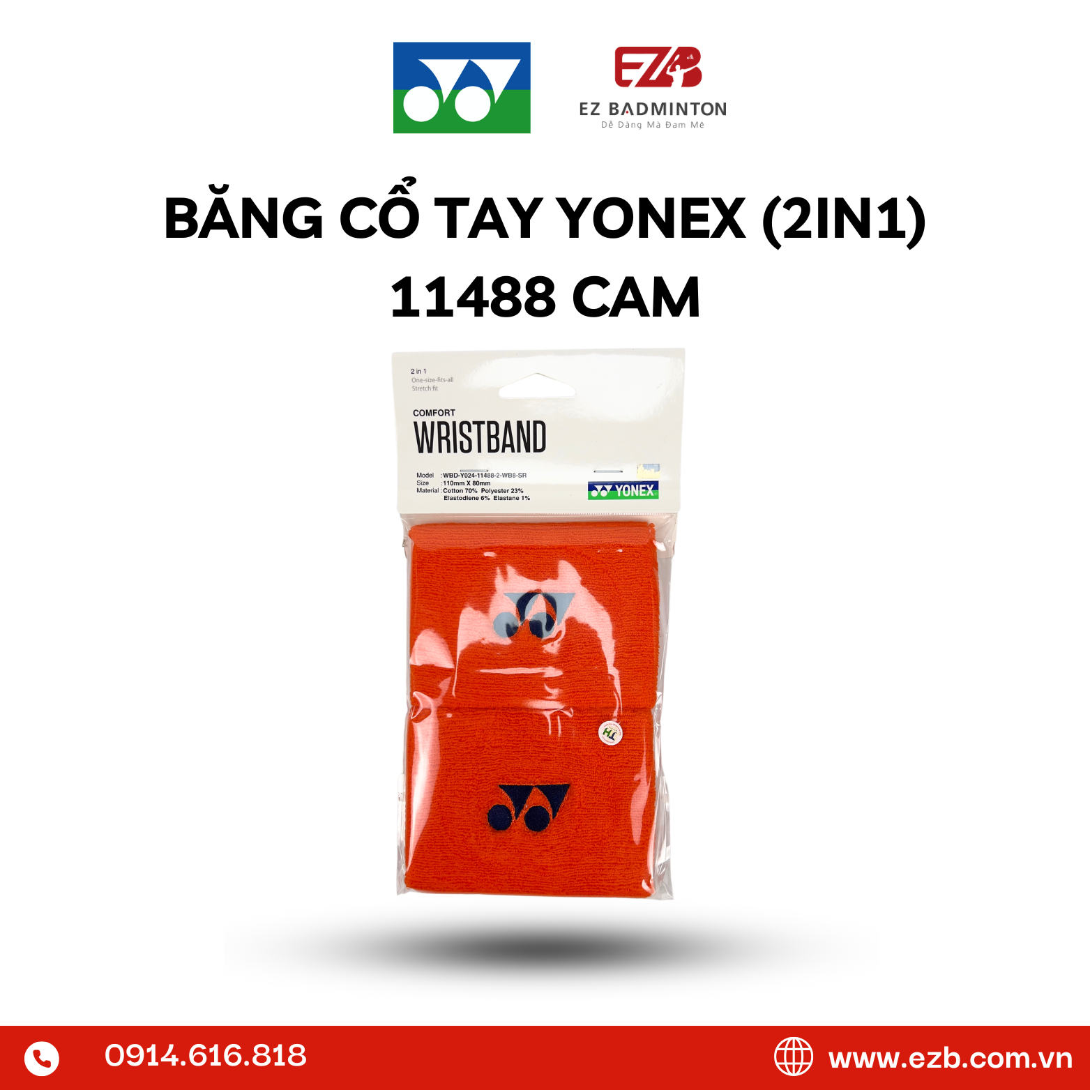 BĂNG CHẶN MỒ HÔI TAY YONEX (2IN1) 11488