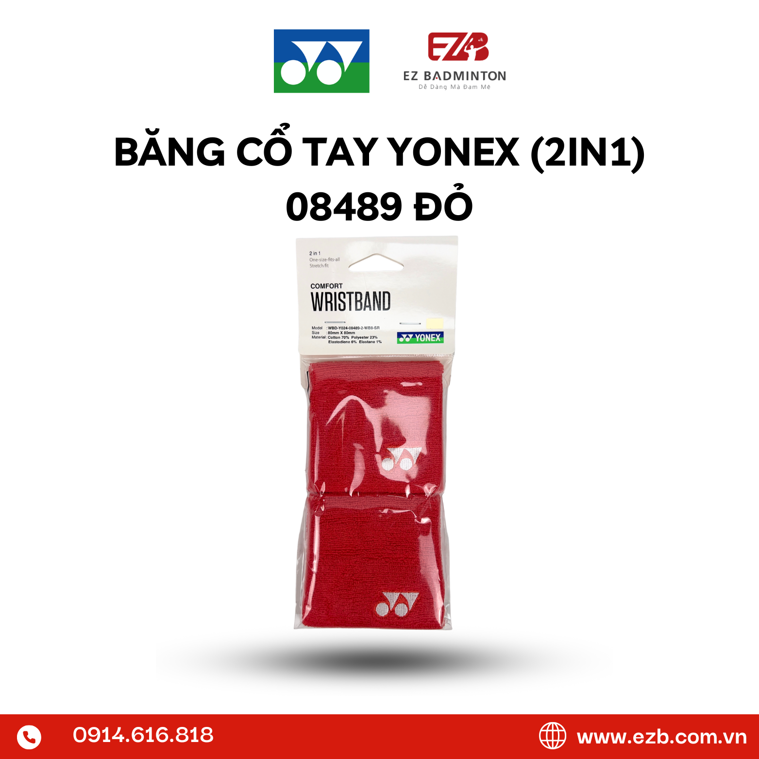 BĂNG CHẶN MỒ HÔI TAY YONEX (2IN1) 08489
