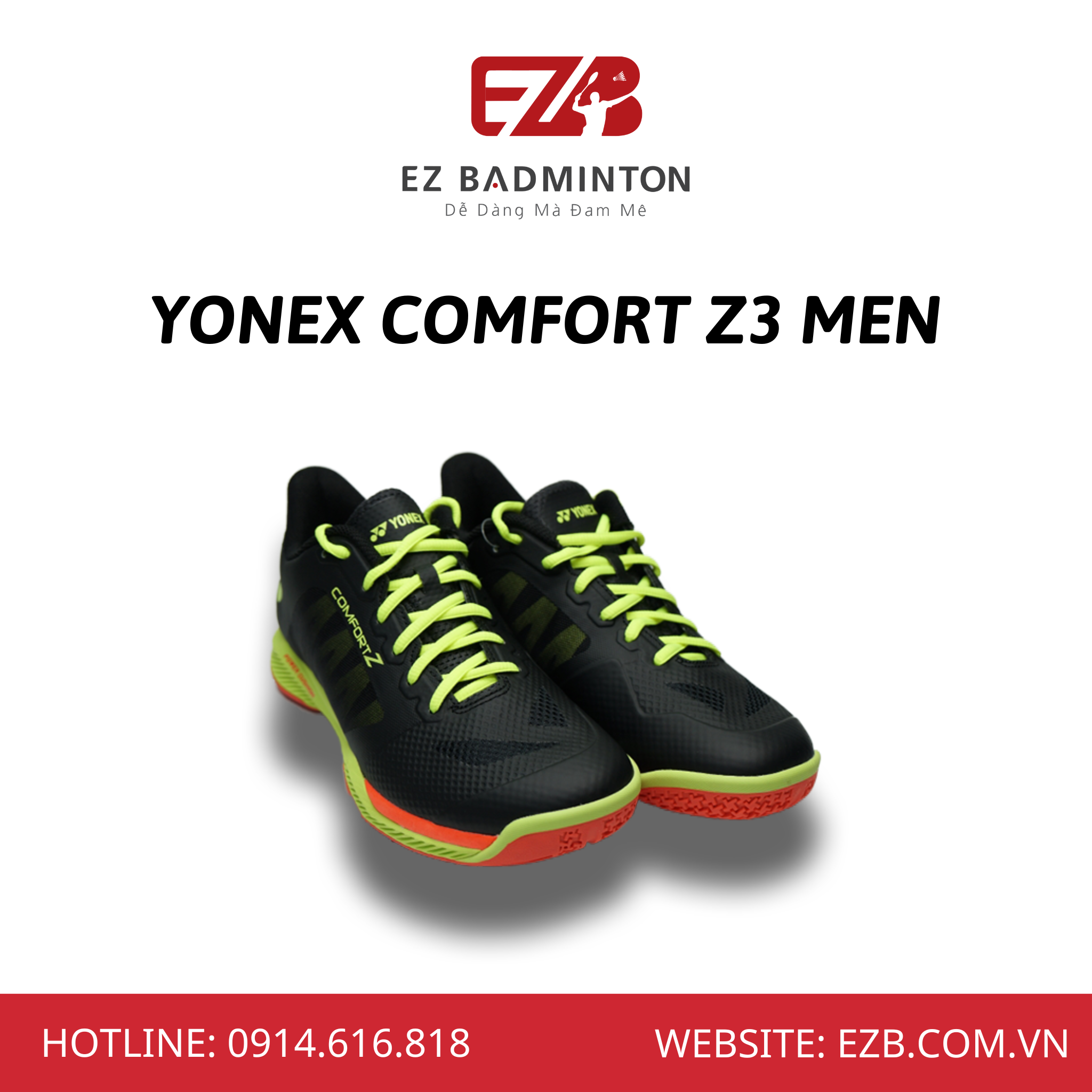 GIÀY CẦU LÔNG YONEX COMFORT Z3 ĐEN CHÍNH HÃNG