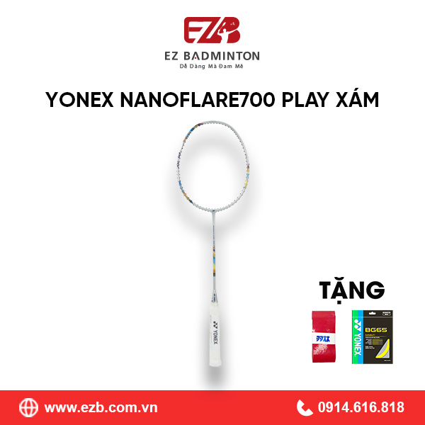 VỢT CẦU LÔNG YONEX NANOFLARE 700 PLAY TRẮNG BẠC CHÍNH HÃNG