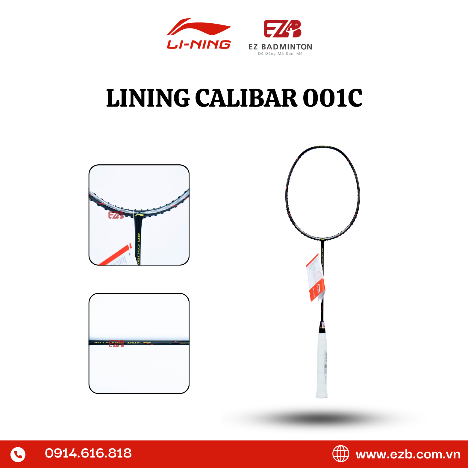 VỢT CẦU LÔNG LINING CALIBAR 001C CHÍNH HÃNG 