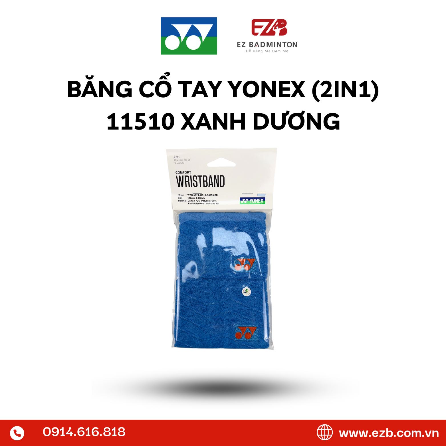 BĂNG CHẶN MỒ HÔI TAY YONEX (2IN1) 11510