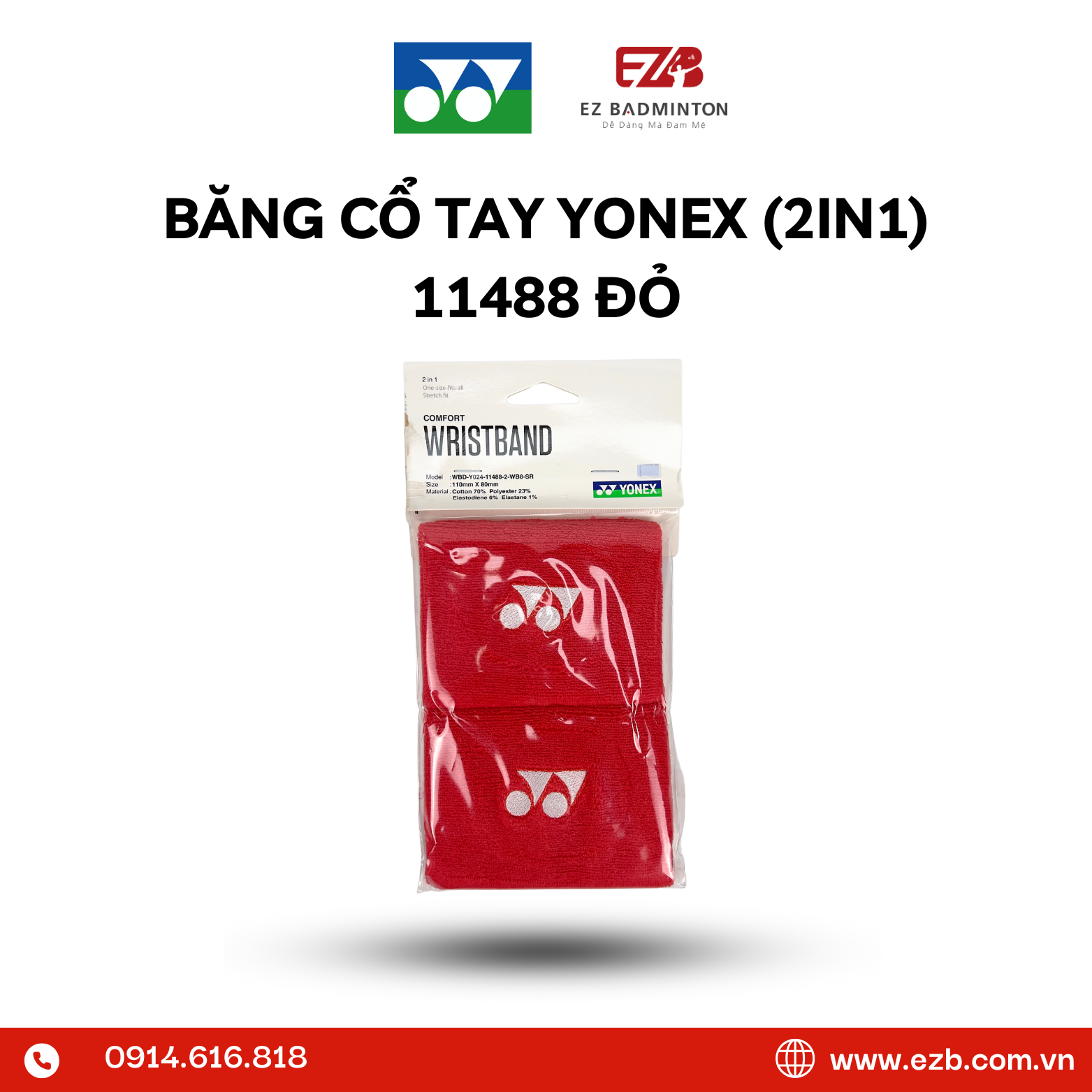 BĂNG CHẶN MỒ HÔI TAY YONEX (2IN1) 11488