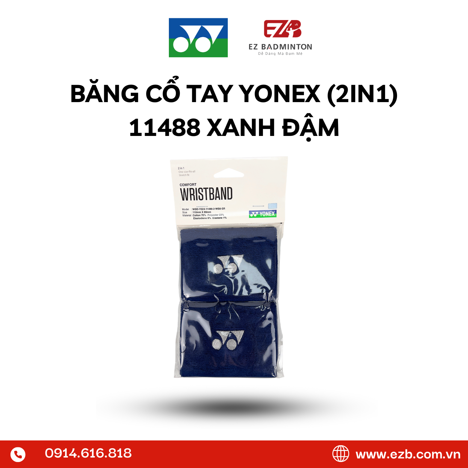 BĂNG CHẶN MỒ HÔI TAY YONEX (2IN1) 11488