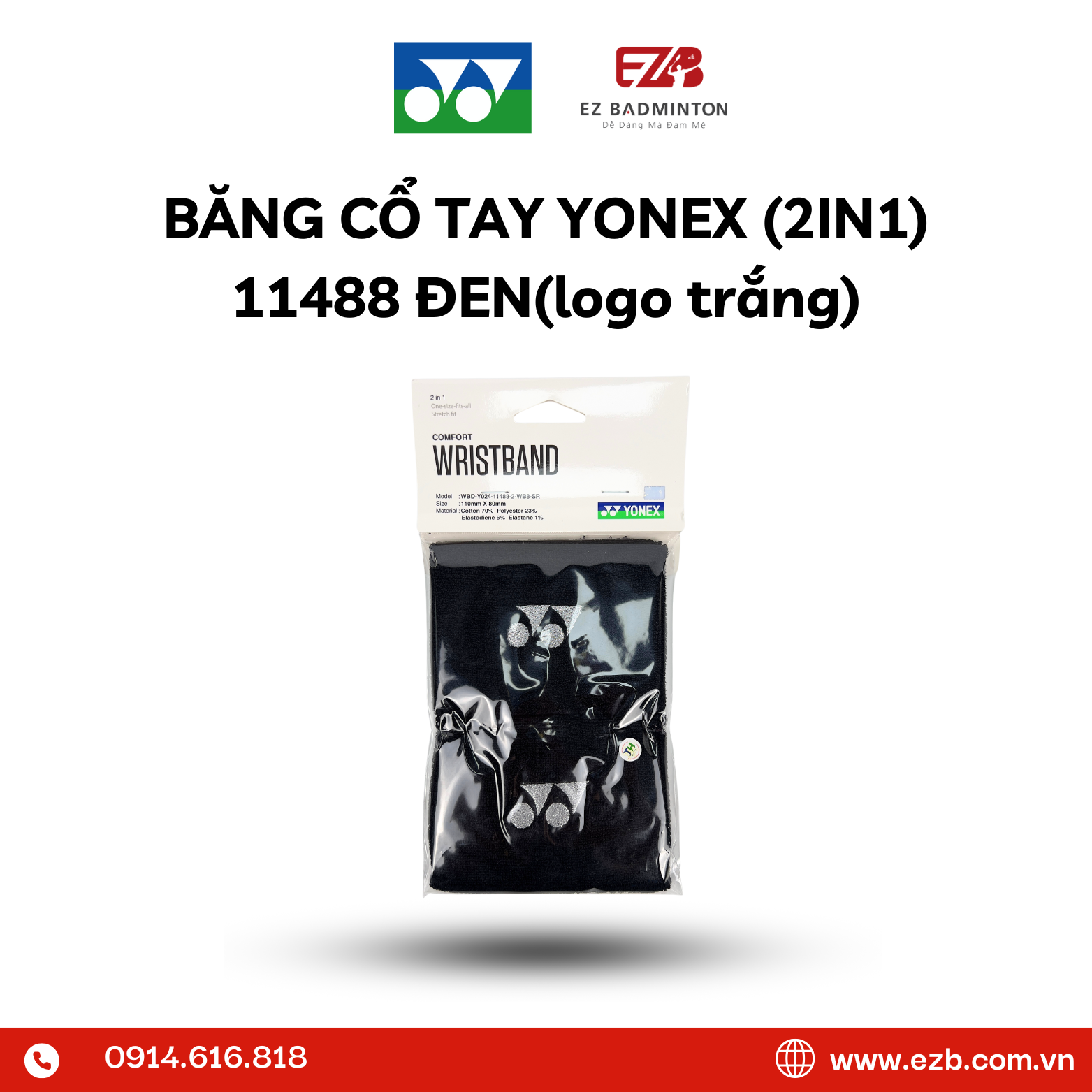 BĂNG CHẶN MỒ HÔI TAY YONEX (2IN1) 11488